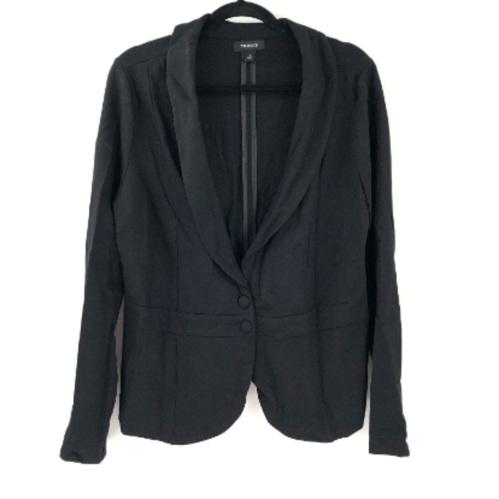 TORRID Ponte Knit Blazer Black Stretch 1 1X Plus Size Career Business Work Women